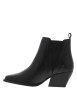 Thumbnail Boots en cuir noir à talon décroché moyen avec un soufflet élastiqué - Image 3