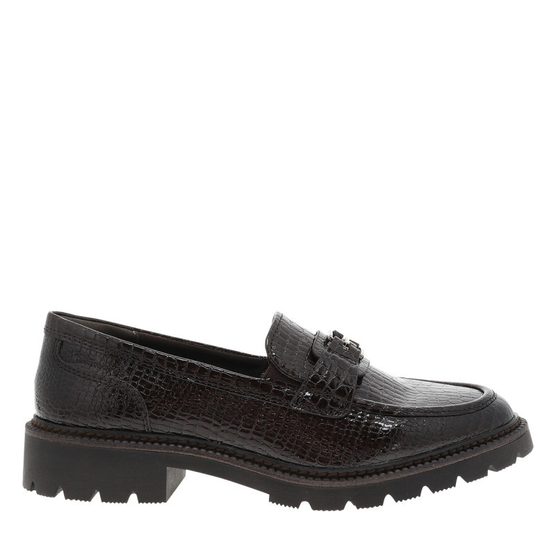 Tamaris - Mocassins Marron à Talon Décroché Bas Pourvus D'une Boucle Métallique - Marron