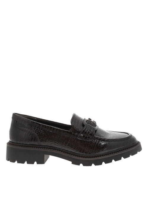 Mocassins marron à talon décroché bas pourvus...