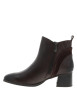 Thumbnail Bottines en cuir marron à talon décroché moyen pourvue d'une fermeture latérale - Image 3