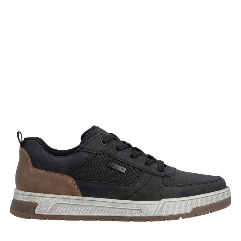Rieker® - Sneakers Noires à Talon Plat Pourvues De Lacets Et D'un Zip Latéral - Noir