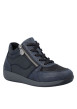 Thumbnail Sneakers bleu marine à talon plat pourvues de lacets et d'un zip - Image 2