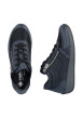 Thumbnail Sneakers bleu marine à talon plat pourvues de lacets et d'un zip - Image 8