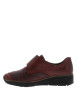 Thumbnail Mocassins en cuir bordeaux à semelle semi-compensé et talon plat avec fleurs noires imprimées - Image 3