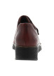 Thumbnail Mocassins en cuir bordeaux à semelle semi-compensé et talon plat avec fleurs noires imprimées - Image 4