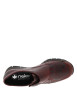 Thumbnail Mocassins en cuir bordeaux à semelle semi-compensé et talon plat avec fleurs noires imprimées - Image 5