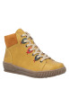 Thumbnail Bottines jaunes à talon plat pourvues de lacets et d'un zip latéral - Image 2