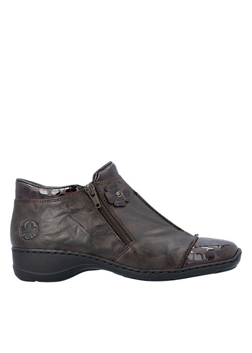 Bottines en cuir marron pourvues d'un talon à...