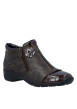 Thumbnail Bottines en cuir marron pourvues d'un talon à décroché bas et d'un zip - Image 2