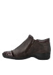 Thumbnail Bottines en cuir marron pourvues d'un talon à décroché bas et d'un zip - Image 3