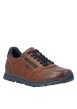 Thumbnail Sneakers en cuir cognac à talon plat pourvues de lacets contrastés - Image 2