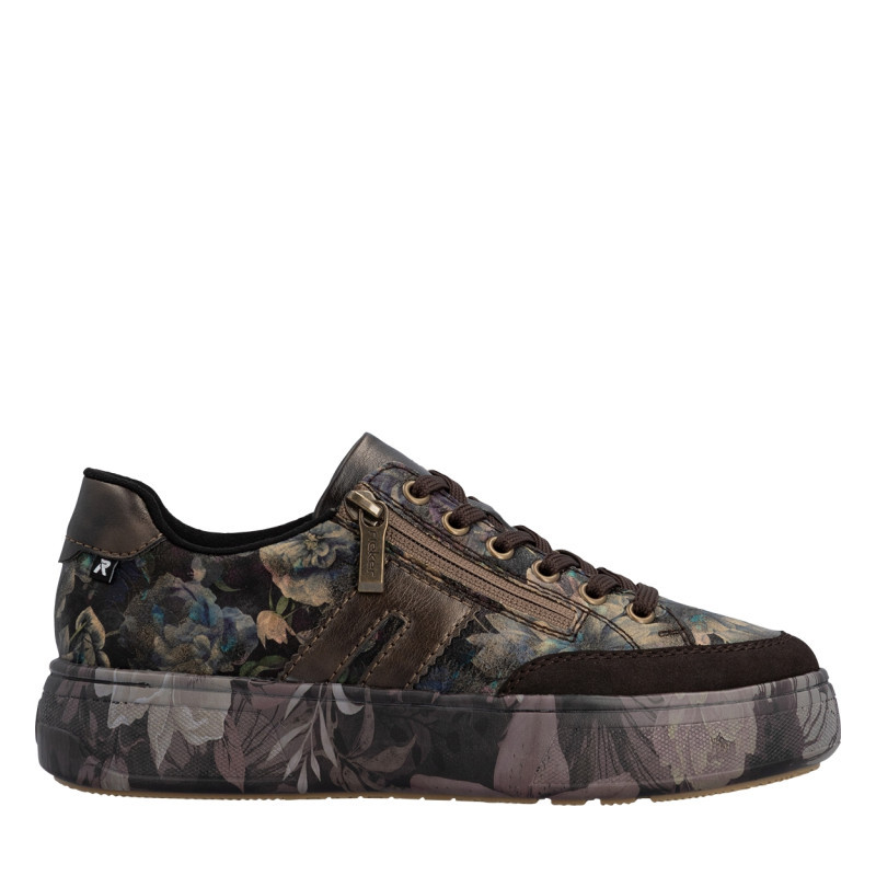 Rieker® - Sneakers Multicolores à Talon Plateau Pourvues De Lacets Et D'un Zip - Multicolore Rieker® - Sneakers Multicolores à Talon Plateau Pourvues De Lacets Et D'un Zip - Multicolore