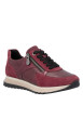 Thumbnail Baskets running en cuir bordeaux à talon plat avec lacets et zip latéral - Image 2