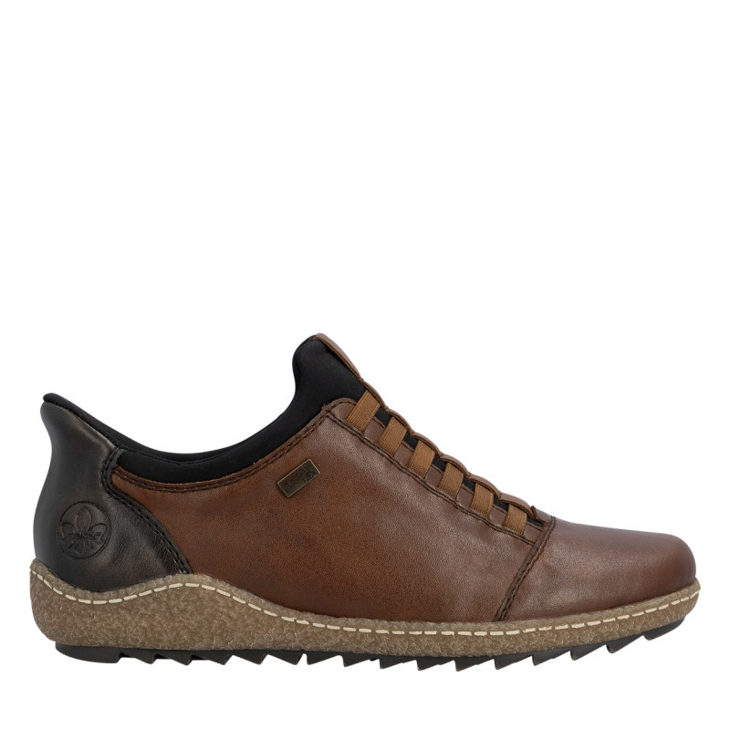 Rieker® - Sneakers En Cuir Cognac à Talon Plat Pourvues D'une Fermeture Slip-on - Brun Rieker® - Sneakers En Cuir Cognac à Talon Plat Pourvues D'une Fermeture Slip-on - Brun