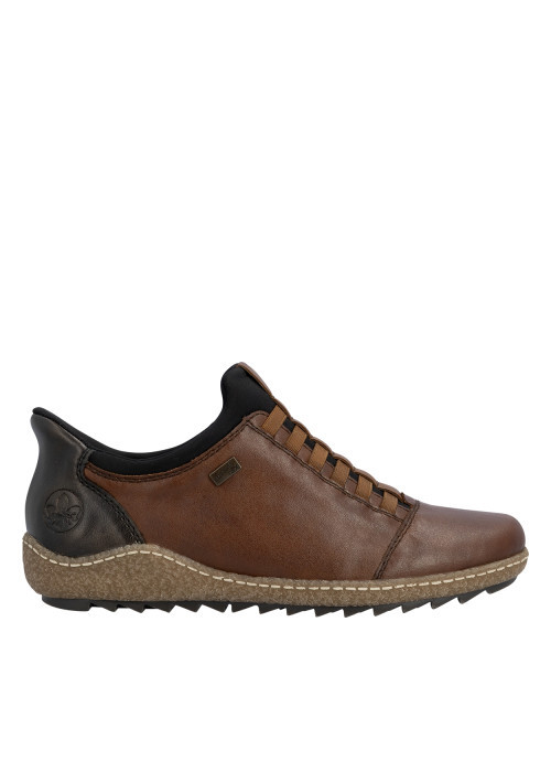 Sneakers en cuir cognac à talon plat pourvues...