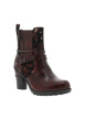 Thumbnail Bottines bordeaux à talon décroché haut pourvues d'une fermeture zippée latérale - Image 2