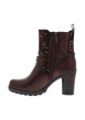 Thumbnail Bottines bordeaux à talon décroché haut pourvues d'une fermeture zippée latérale - Image 3