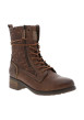 Thumbnail Bottines cognac à talon décroché bas munies de lacets et d'un zip latéral - Image 2