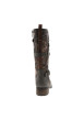 Thumbnail Bottes taupe ornées de motifs fleuris sur la tige avec un talon décroché bas - Image 4