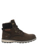 Thumbnail Bottines marron à talon plat pourvues de lacets et d'un zip latéral