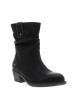 Thumbnail Boots noir à talon décroché bas et tige souple à effet plissée - Image 2