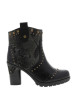 Thumbnail Boots noir à talon décroché haut ornées de différentes matières et de rivets