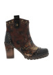 Thumbnail Boots marron à talon décroché haut ornées de différentes matières et de rivets