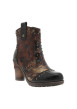 Thumbnail Boots marron à talon décroché haut ornées de différentes matières et de rivets - Image 2