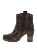 Thumbnail Boots marron à talon décroché haut ornées de différentes matières et de rivets - Image 3