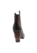 Thumbnail Boots marron à talon décroché haut ornées de différentes matières et de rivets - Image 4