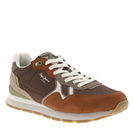 Baskets running Brit Boost marron à talon plat...