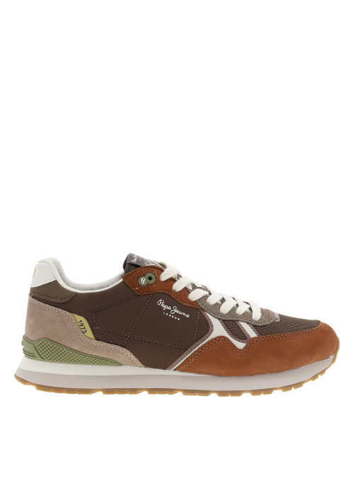 Baskets running Brit Boost marron à talon plat...