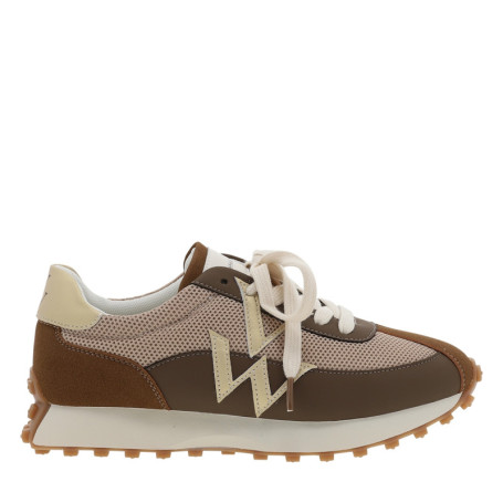 Baskets running Flow Initials brun à talon plat...