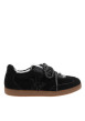 Thumbnail Tennis Aura Initials noir à talon plat pourvues de lacets ronds bicolores