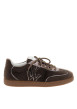 Thumbnail Tennis Aura Initials brun à talon plat munies de lacets ronds bicolores
