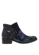 Thumbnail Bottines en cuir violettes à talon décroché bas pourvues d'un zip latéral