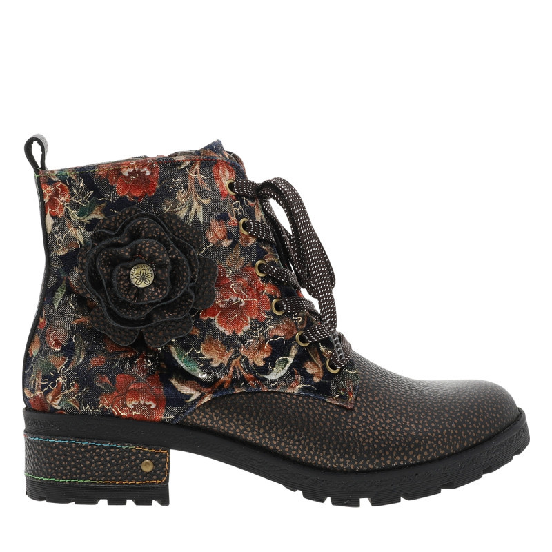 Laura Vita - Bottines En Cuir Multicolores à Talon Décroché Moyen Pourvues D'un Zip Latéral - Multicolore Laura Vita - Bottines En Cuir Multicolores à Talon Décroché Moyen Pourvues D'un Zip Latéral - Multicolore