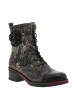 Thumbnail Bottines en cuir noires à talon décroché moyen pourvues d'un zip latéral - Image 2