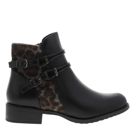 Bottines Maram léopard à talon décroché bas...