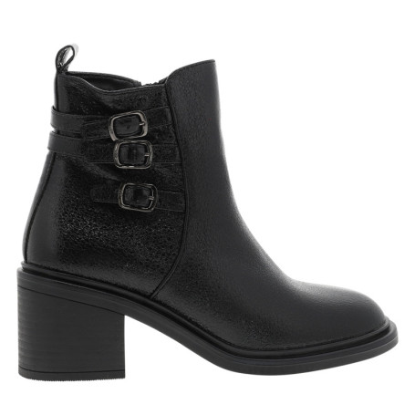 Bottines Palma vernies noires à talon décroché...