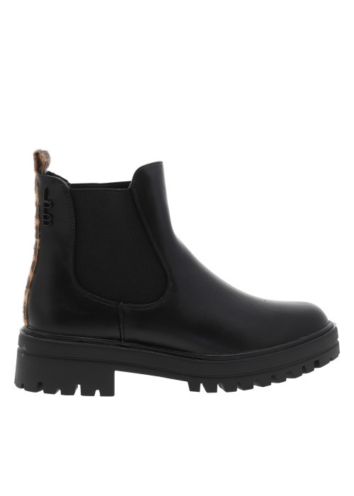 Bottines Pavina noires à talon décroché bas...