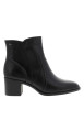 Thumbnail Boots en cuir noires avec un talon décroché moyen et une fermeture à zip