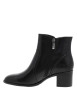 Thumbnail Boots en cuir noires avec un talon décroché moyen et une fermeture à zip - Image 3
