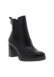 Thumbnail Boots noires avec un talon décroché haut et deux soufflets élastiqués - Image 2
