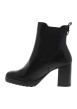 Thumbnail Boots noires avec un talon décroché haut et deux soufflets élastiqués - Image 3