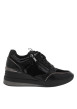 Thumbnail Baskets running noir à talon compensé munies de lacets et d'un zip latéral