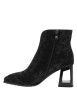 Thumbnail Boots en cuir noir à talon décroché haut munies d'un zip latéral - Image 3