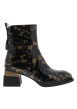 Thumbnail Boots en cuir noir à talon décroché moyen et zip latéral doté d'une languette