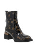 Thumbnail Boots en cuir noir à talon décroché moyen et zip latéral doté d'une languette - Image 2