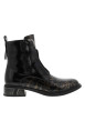 Thumbnail Boots en cuir noir vernies à talon décroché bas et à zip latéral